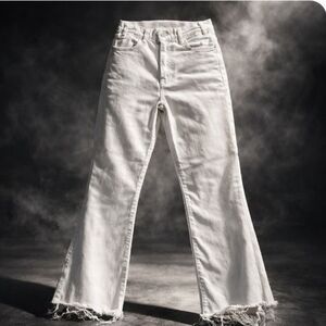 Mother The Hustler Ankle Fray White Jeans Size 29x27 LNWT